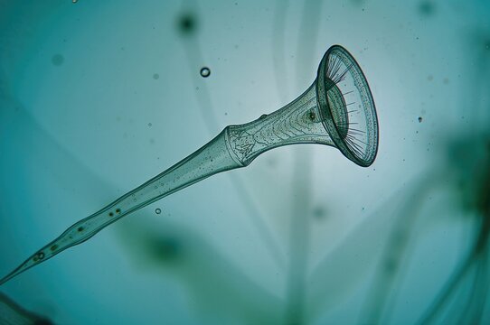 Freshwater pond Stentor ciliates observed through light microscopy