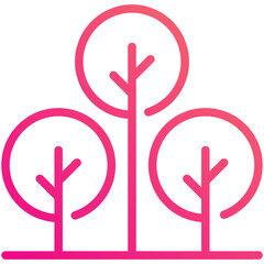 Obraz premium tree gradient line icon