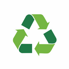 Obraz premium Recycling symbol green and white. Environment sustainability concept for reuse.
