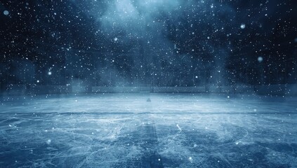Stunning frozen backdrop with realistic frost and snow on a dark surface