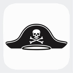 Fototapeta premium Pirate hat with skull and crossbones vector illustration nautical headwear nautical icon