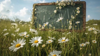 White daisies in bloom