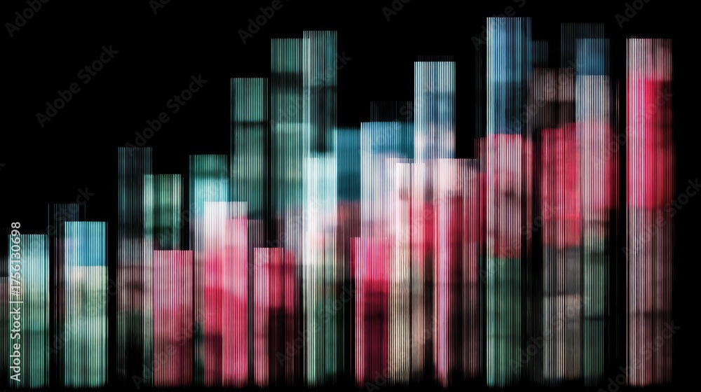 Wall mural abstract digital artwork of colorful vertical bars creating a dynamic and vibrant visual representat
