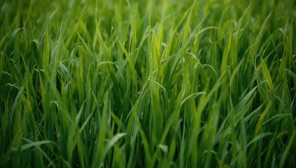 Obraz premium Abstract green grass backdrop with growth theme