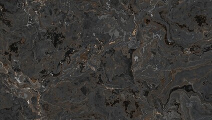 Dark brown marble texture with intricate patterns. Abstract natural black, white, and gray marble design for creative use.