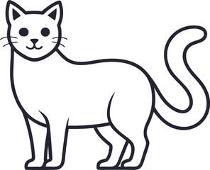 turkish van cat line art icon transparent background