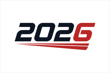 Modern logo concept of the year 2026 with stylish typography featuring a sleek design and graphic elements