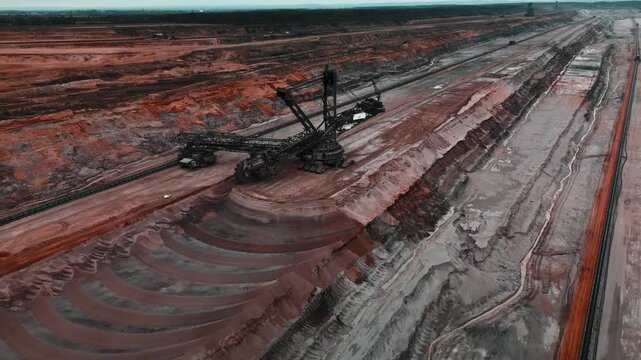 4K Aerial Approach on Bucket-Wheel Excavator 293 in Hambach Mine, Germany 2