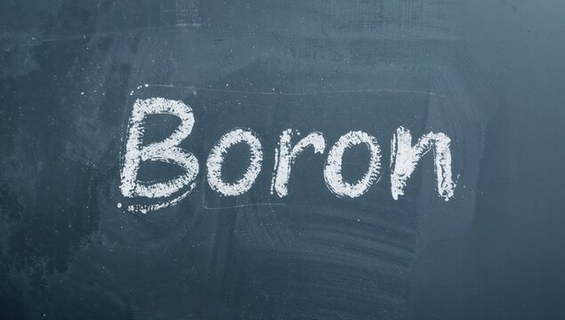 Chemical Element Boron Displayed with Atomic Number in Periodic Table Style. Chalk Drawing.