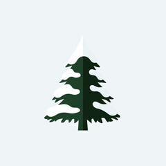 Obraz premium Minimalist Illustration of a Snowy Fir Tree.