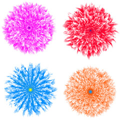 Colorful Abstract Floral Vector Art Set - Digital Bloom Designs