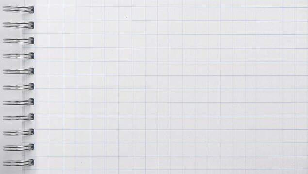 Blank math practice sheet with grid squares on a single page. School and office lined paper template for exercises.