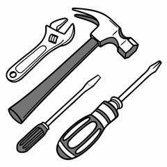 Vector art of set of tools