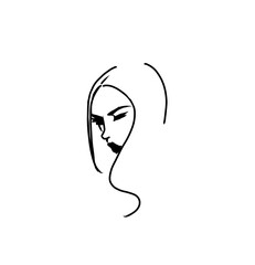 Woman with long hair  girl,art lines drawing beauty 