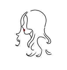 Woman with long hair  girl,art lines drawing beauty 
