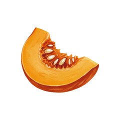 Watercolor-style pumpkin illustration_Orange