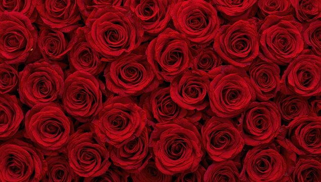 Close-up of vibrant red roses with heart-shaped frame and natural texture for wedding design - Powered by Adobe