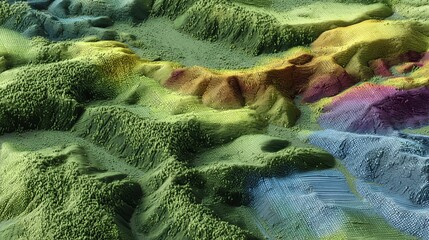 Abstract multicolor aerial patchwork — green, yellow & magenta for presentation backgrounds, posters and wallpapers