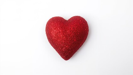 Obraz premium Gorgeous crimson heart ornament set on a plain white backdrop