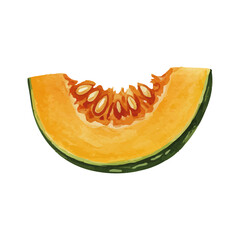 Watercolor-Style Pumpkin Illustration_Green