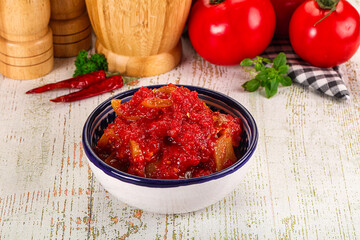 Hungarian Lecho with bell pepper and tomato