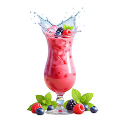Refreshing mixed berry smoothie with ice and mint, perfect for summer refreshment, offers a delicious and healthy option for a vibrant lifestyle