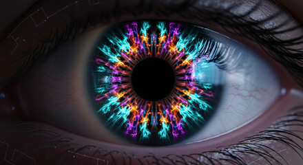 Cyberpunk Fractal Eye — Futuristic Digital Illustration