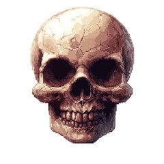 Obraz premium Realistic Human Skull Illustration. Symbol Of Mortality And Gothic Art Isolated On Transparent Background