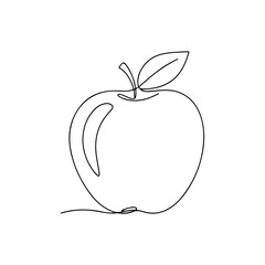 Vector line art of apple