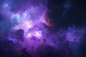 Obraz premium Colorful watercolor galaxy backdrop