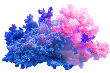 Naklejka premium Vibrant Blue And Pink Coral Reef. Marine Biodiversity And Ocean Conservation Isolated On Transparent Background