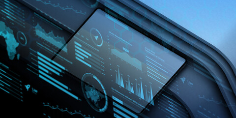 Laptop Technology: Reviewing Financial and Economic Charts for Business Data Analysis