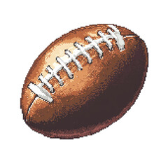 Pixel Art American Football Illustration. Retro Gaming Style Sports Icon Isolated On Transparent Background