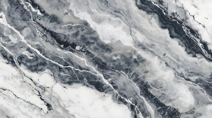 Elegant black and white marble texture background with intricate grey veins, a sophisticated natural stone pattern for luxurious design elements and surfaces.