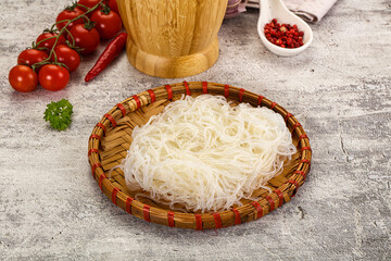 Glass noodle funchoza in the bowl