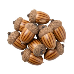 Pile of acorns gathered in autumn, perfect for fall designs and woodland themes, evoking rustic charm and natural beauty for seasonal projects