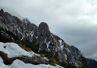 snow covered mountains