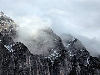 clouds over the mountains