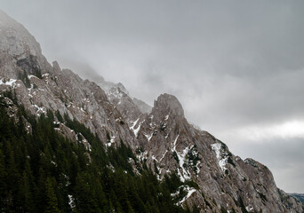 snow covered mountains