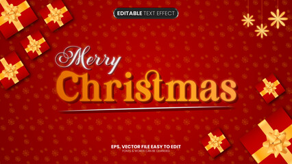 Merry christmas editable text effect