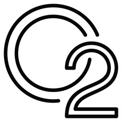 Oxygen Symbol Icon Line Vector Illustration