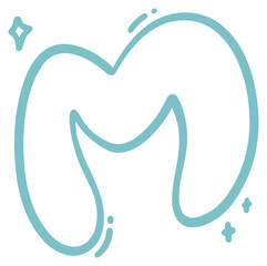 Alphabet Letter M with sparkles sticker