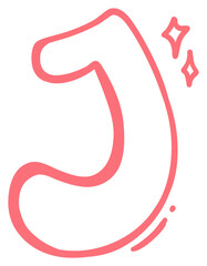 Alphabet Letter J with sparkles sticker