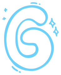 Obraz premium Cute Letter G with Sparkles Sticker