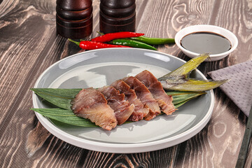 Raw yellowtail fresh fish sashimi