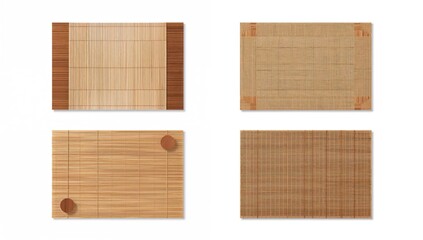 Set Four Bamboo Straw Placemats
