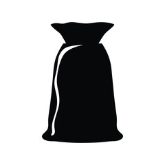 Black silhouette of a sack, possibly containing food, goods, or even Santa
