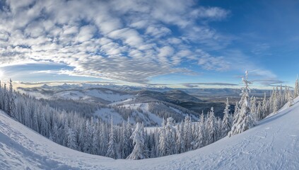 Stunning Wide-Angle View of Mountain Range