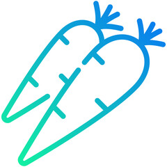 carrot gradient line icon