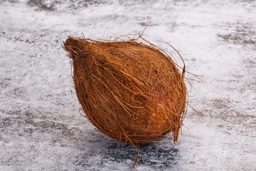 Tropical exotic brown haired coconut